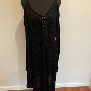 Killstar Black High Low Lace-Up Dress